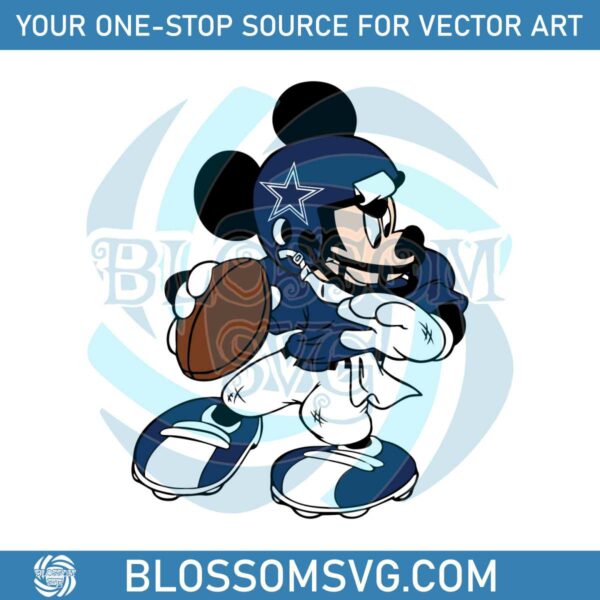Mickey Mouse Dallas Cowboys Football SVG