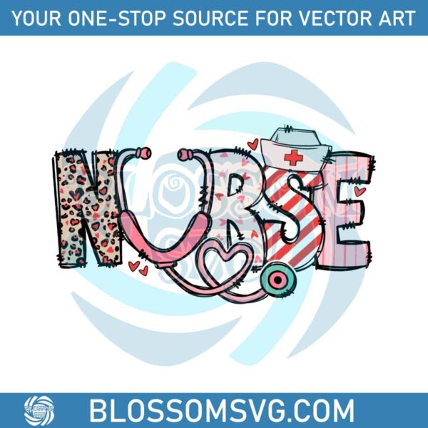 Leopard Nurse Valentines Stethoscope SVG