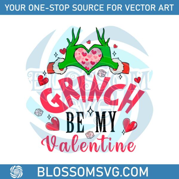 Retro Grinch Be My Valentine PNG