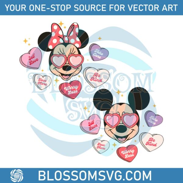 Minnie and Mickey Self Love Take Care SVG