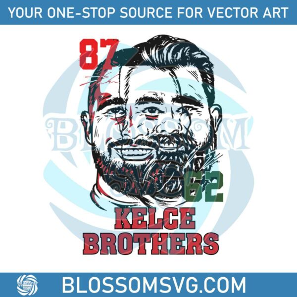 jason-kelce-and-travis-kelce-nfl-players-svg