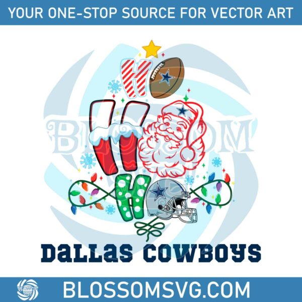 Dallas Cowboys Santa Football Helmet SVG