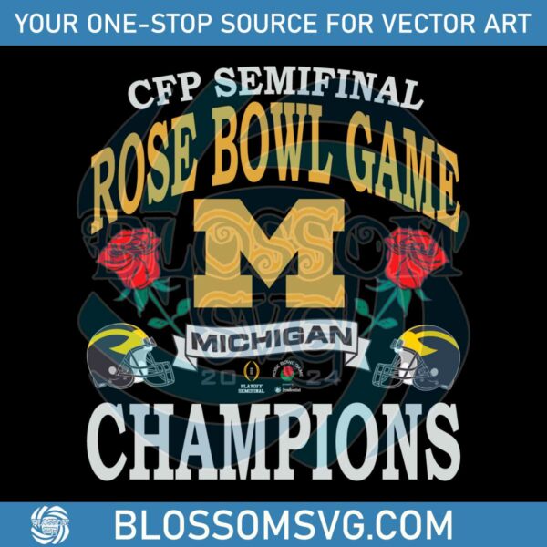 Rose Bowl Champions Michigan Wolverines SVG