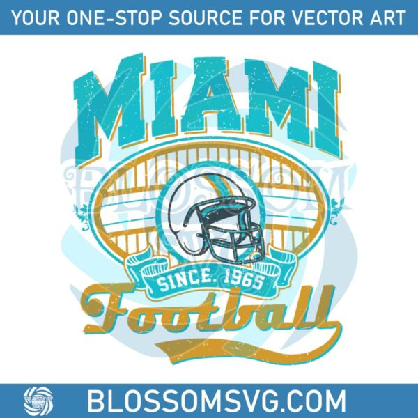 Miami Football Helmet Since 1965 SVG