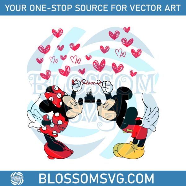 Mickey and Minnie Love Castle SVG
