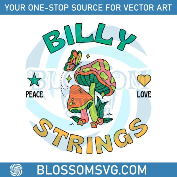 billy-strings-peace-love-mushroom-svg