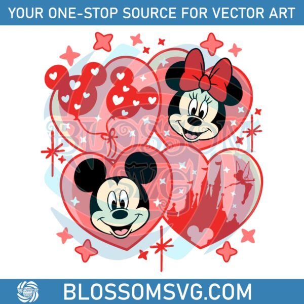 Mickey and Minnie Valentines Balloon Castle SVG