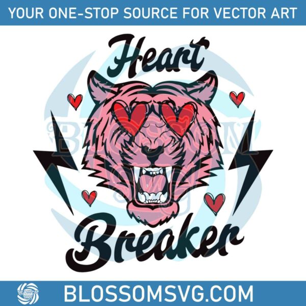 Heart Breaker Tiger Valentine SVG