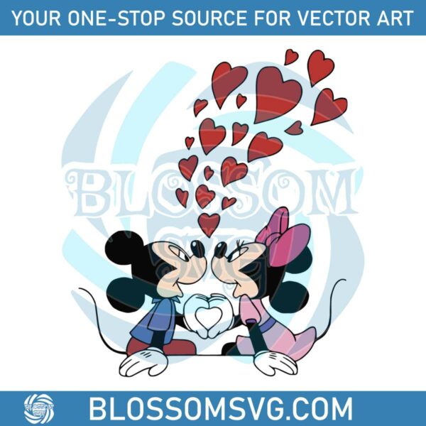 Mickey Disneyworld Ears Valentines Day Hearts SVG