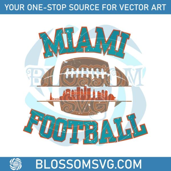 Vintage Miami Football Skyline SVG
