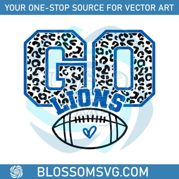 Vintage Go Detroit Leopard Football SVG
