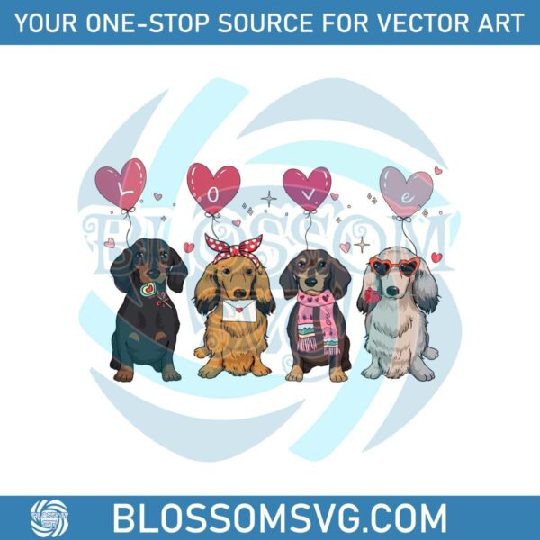 Dachshund Valentines Day Love Dog PNG