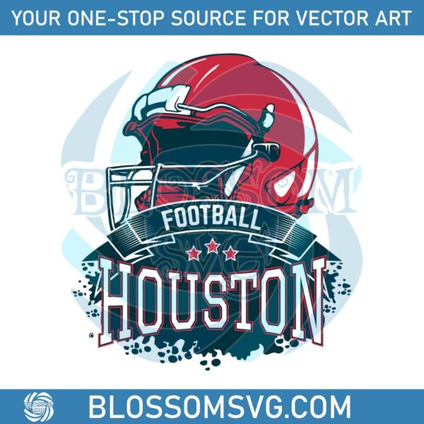 Retro Houston Football Helmet SVG