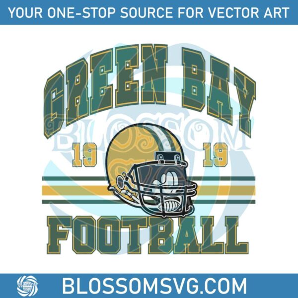 Vintage Green Bay Football 1919 Helmet SVG