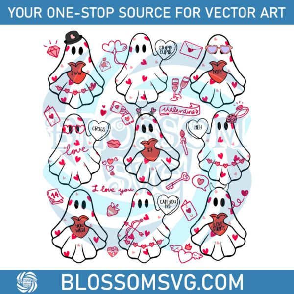 Funny Valentines Day Ghost Stupid Cupid SVG