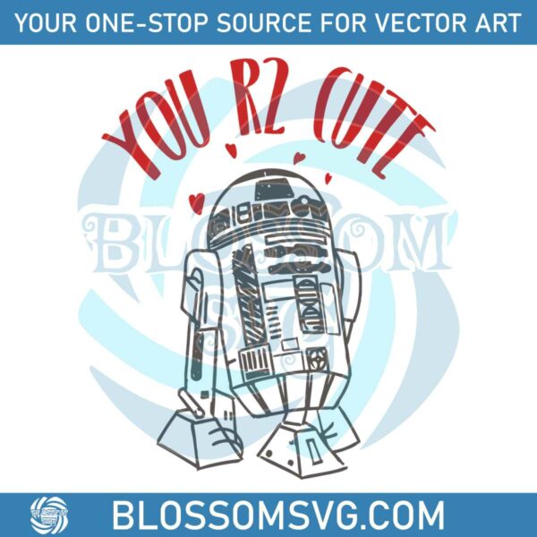 You R2 Cute Happy Valentines Day SVG