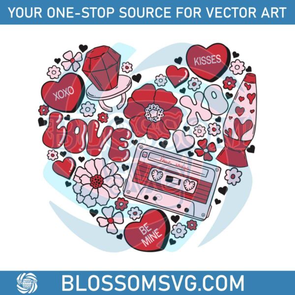 Heart Valentine Love Songs Xoxo SVG