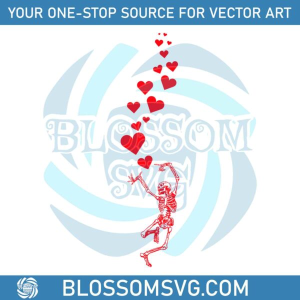 Valentines Day Skeleton Dancing Heart SVG