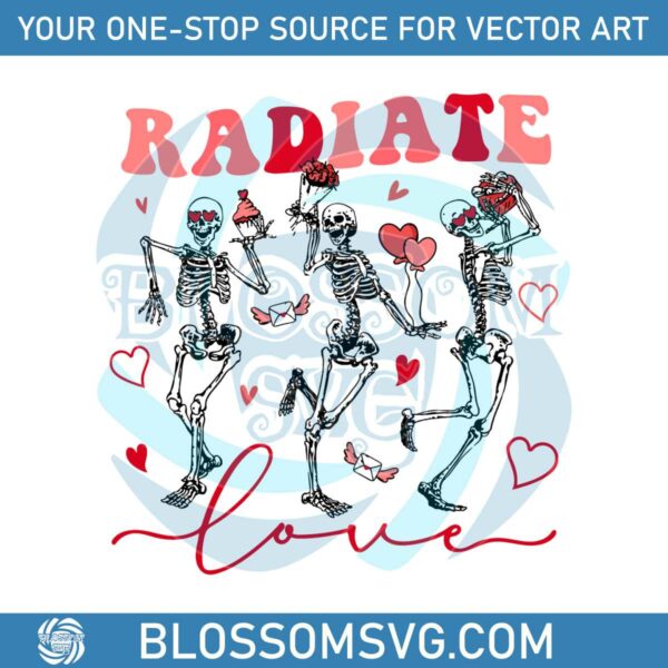 Radiate Valentine Radiology Skeleton SVG