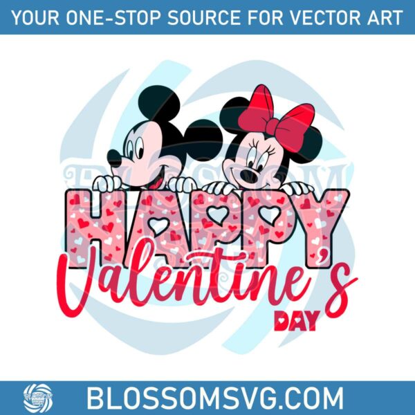 Happy Valentines Day Mickey Minnie SVG