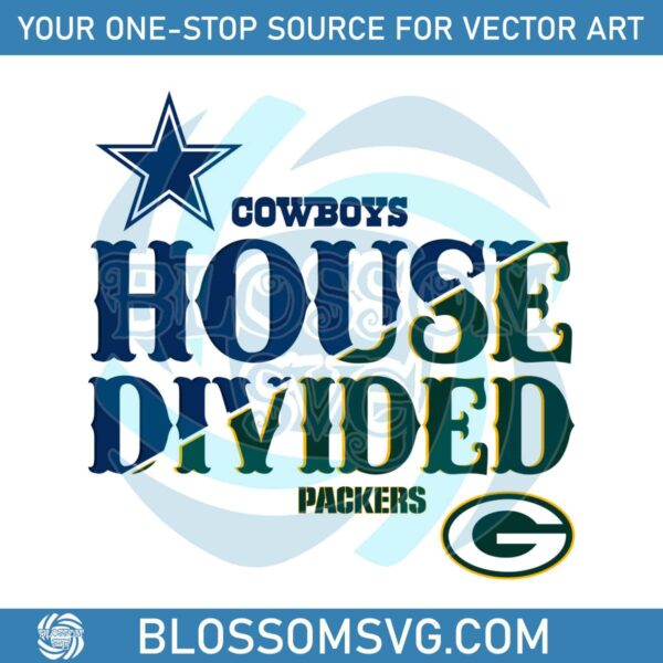 House Divided Green Bay Packers And Dallas Cowboys Svg