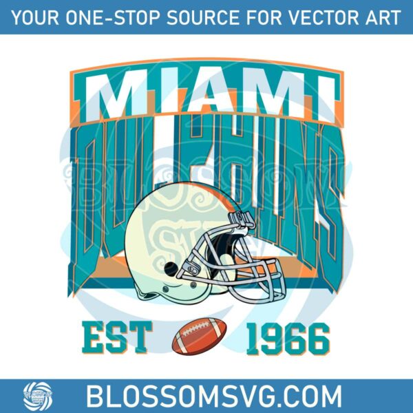 Vintage Miami Dolphins Est 1966 SVG