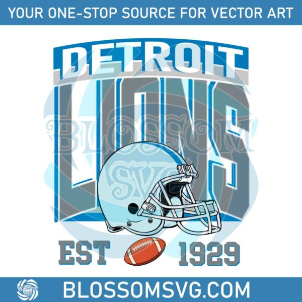 Detroit Lions Est 1929 Helmet SVG