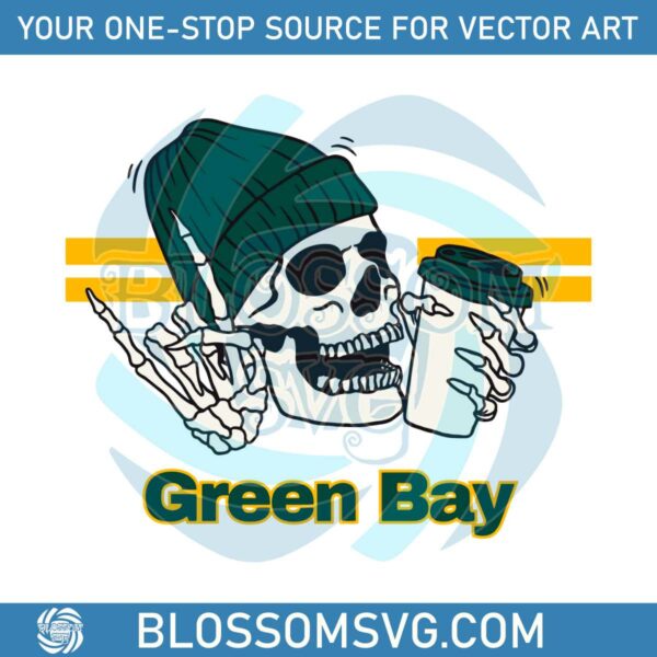 Skeleton Green Bay Packers Football SVG