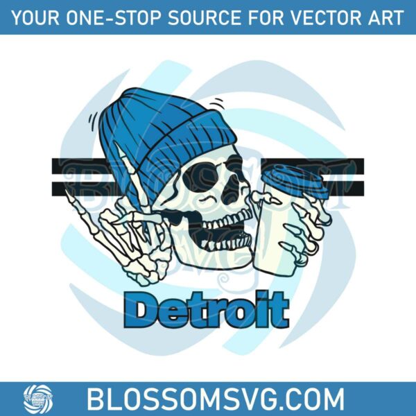 Skeleton Detroit Lions Football SVG