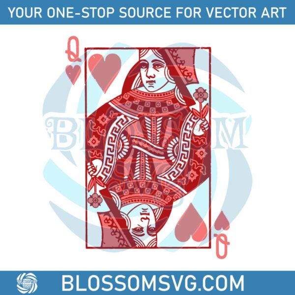Queen of Hearts Playing Card SVG