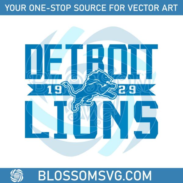 Retro Detroit Lions Football Team 1929 Svg Digital Download