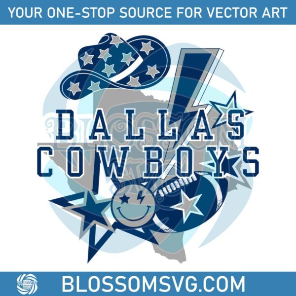 Dallas Cowboys Star Lighting Hat Football Svg Digital Download
