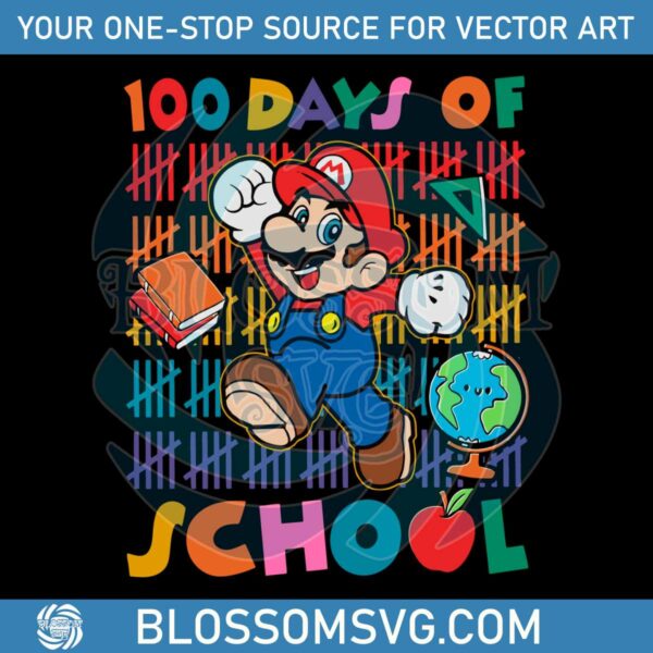 Super Mario 100 Days Of School SVG