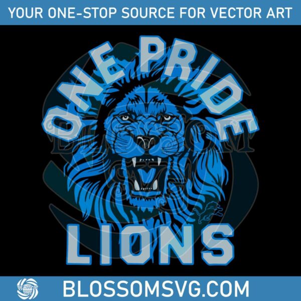 Detroit Lions One Pride Football SVG