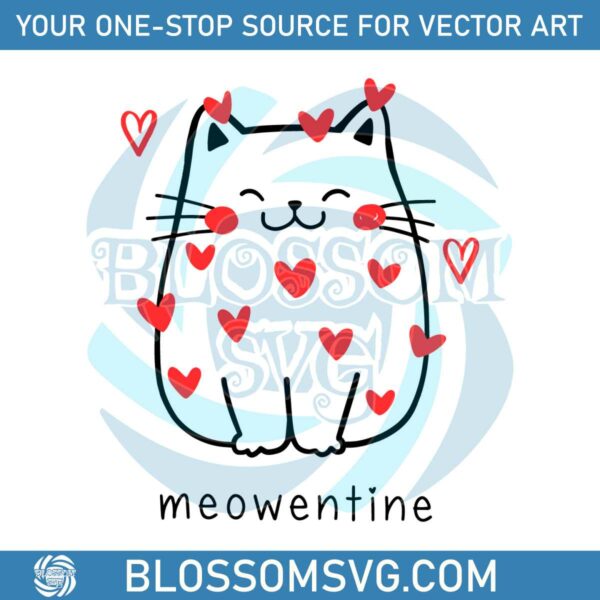 Cute Cat Valentine Meowentine SVG