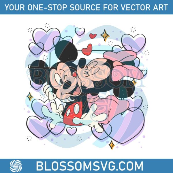 Minnie Kiss Mickey Cute Valentine SVG