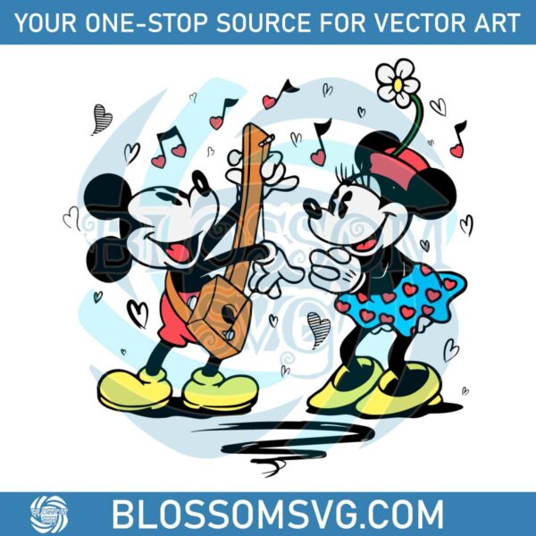 Mickey and Minnie Singing Valentine SVG