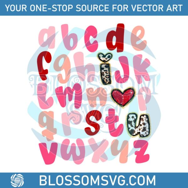 ABC I Love You Alphabet Valentine PNG