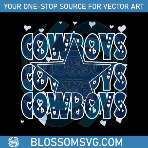 Valentines Day Cowboys Football SVG