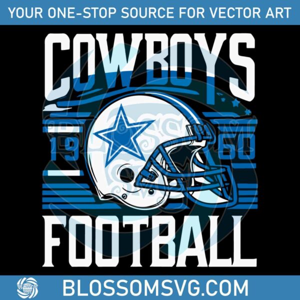 Retro Cowboys Football Helmet Svg Digital Download
