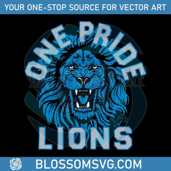 One Pride Lions Detroit Football Svg Digital Download