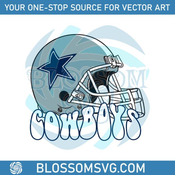 Retro Dallas Cowboys Helmet Football SVG