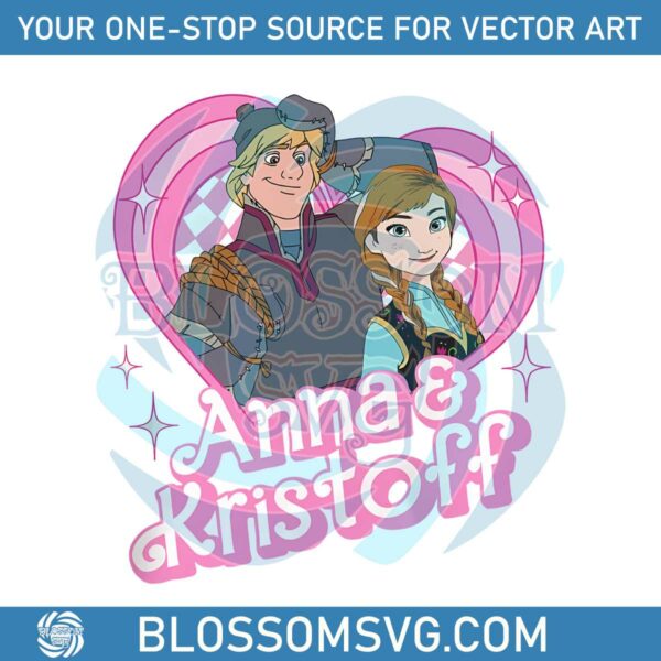 Anna And Kristoff Pink Doll Heart PNG