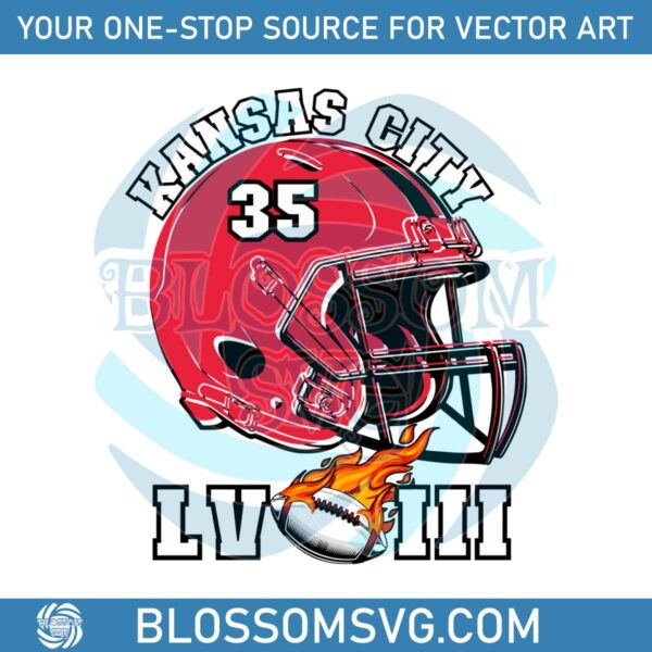 Super Bowl LVIII Kansas City Football Helmet SVG