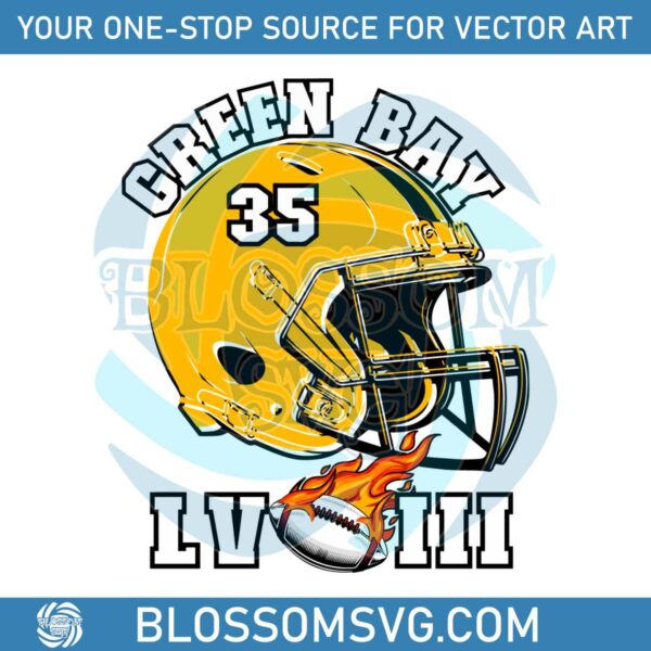 Super Bowl LVIII Green Bay Football Helmet SVG