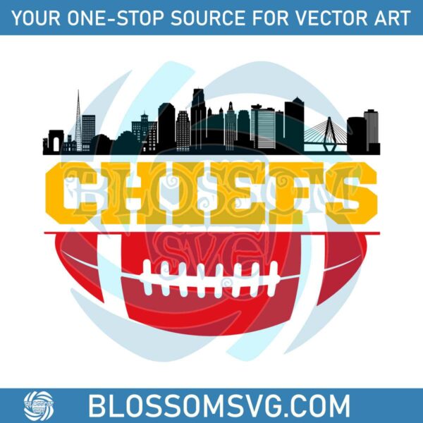 NFL Chiefs Football Skyline SVG