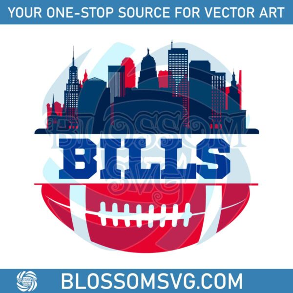 NFL Bills Football Skyline SVG