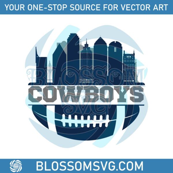 NFL Cowboys Football Skyline SVG