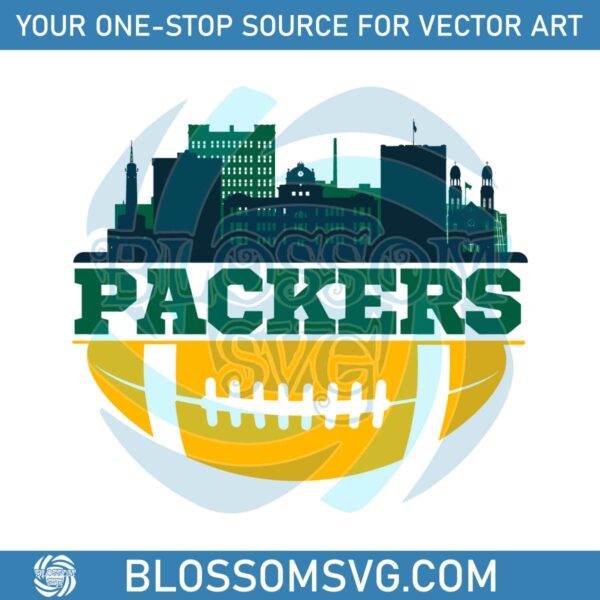 NFL Packers Football Skyline SVG
