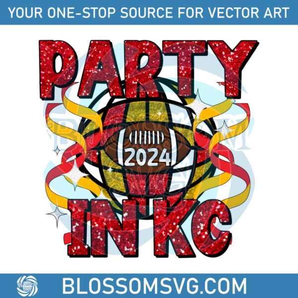 Party In KC Football 2024 Disco Ball PNG